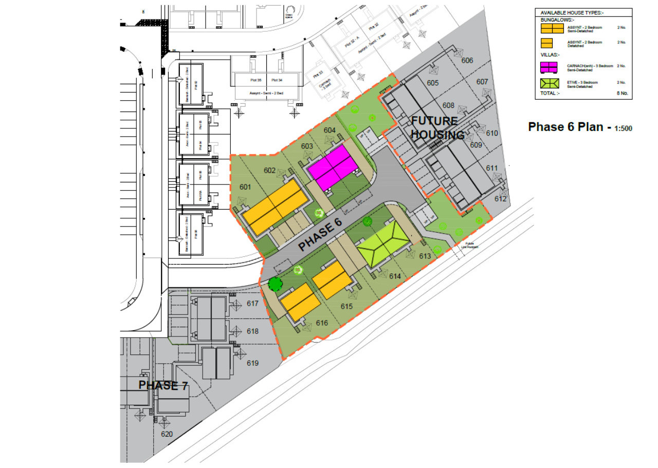Deans Park, development plan of new houses, Dornoch