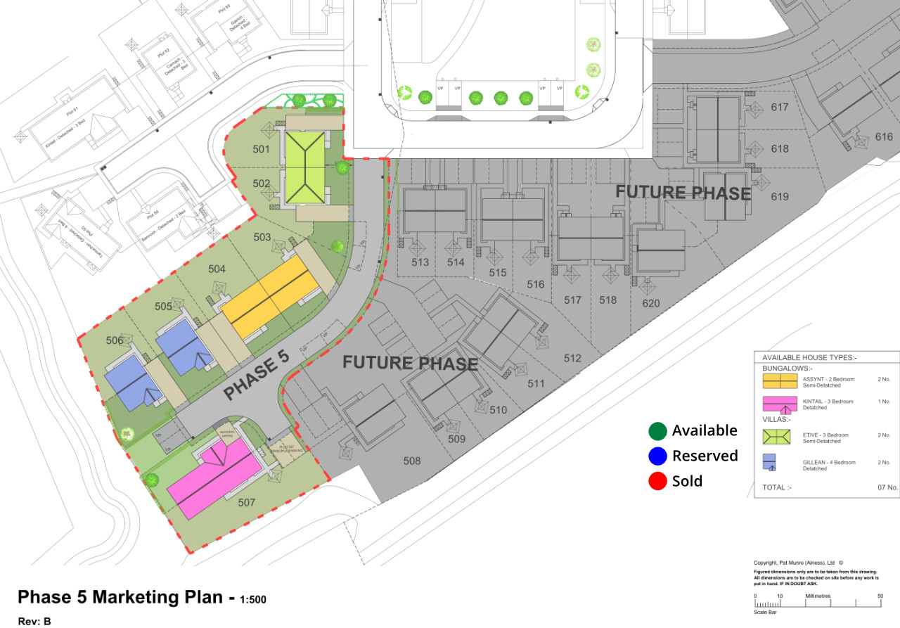 Site Plan & Availability of Deans Park New Homes Dornoch