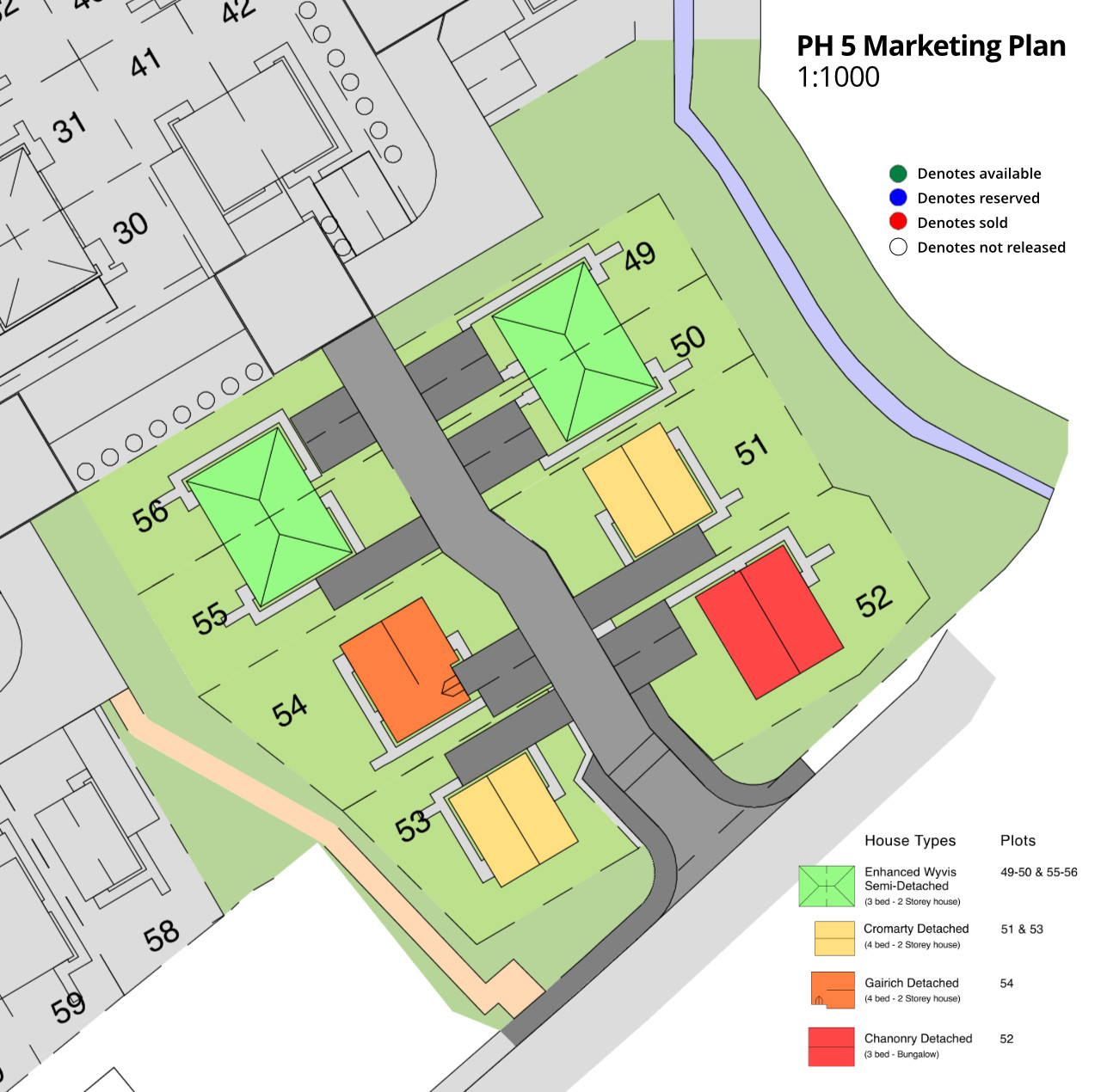 Whitehills View, development plan of new houses, Alness